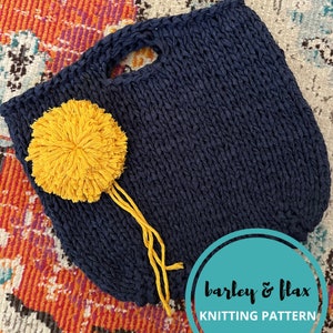 KNITTING PATTERN Dandelion Tote Bag Instant Digital Download PDF Chunky Knit Small Knitted Hand Bag Purse Pattern