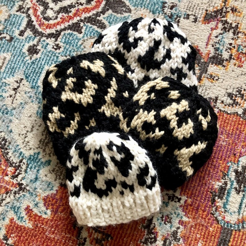 Leopard Knitting Pattern Leopard Print Baby Hat Knitting Pattern: Chunky Knit, Newborn to Kids ...