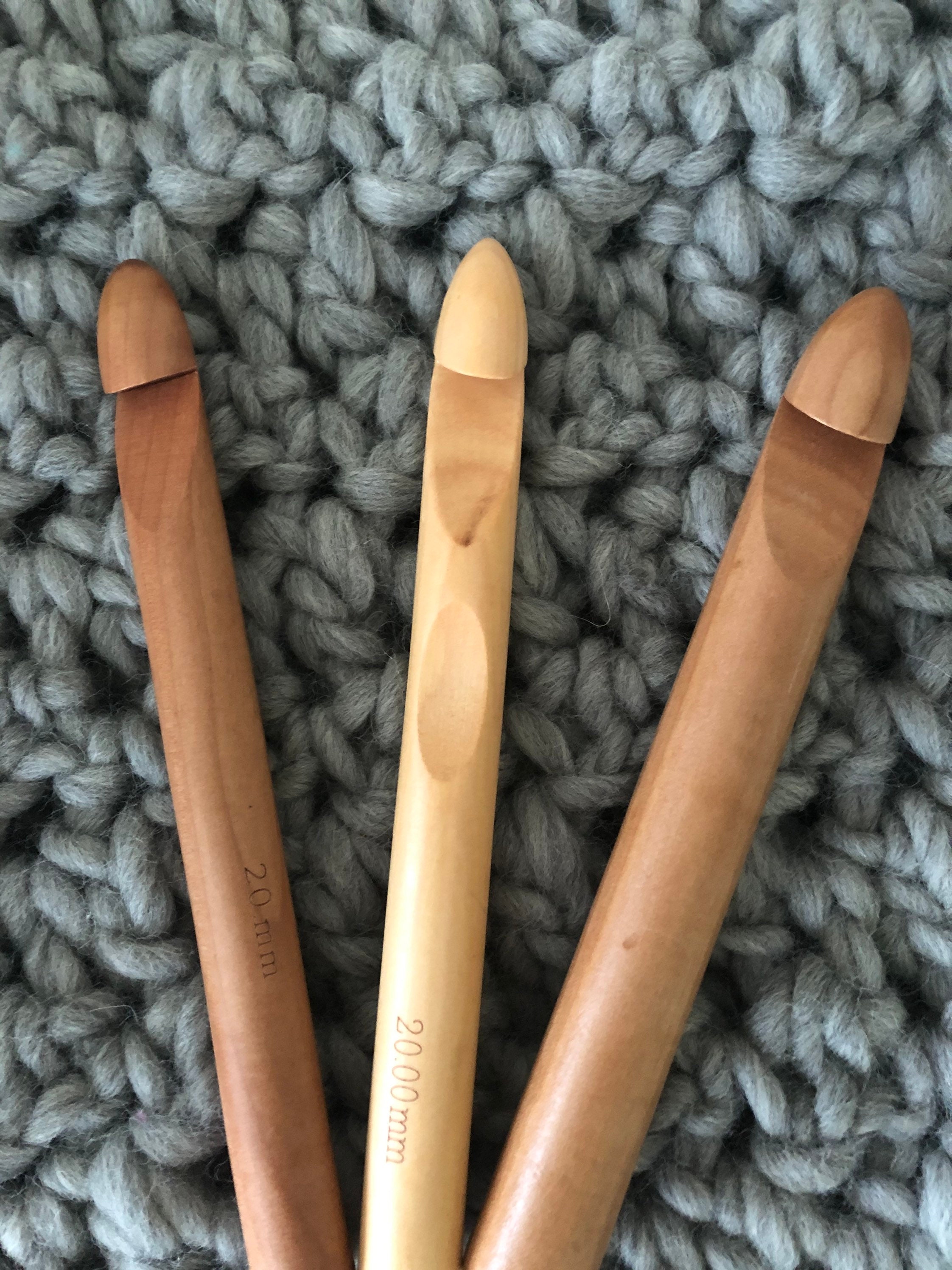 Large Wooden Crochet Hook for Chunky Bulky Crocheting Patterns Choice 20mm  or 25mm Wooden Hook 