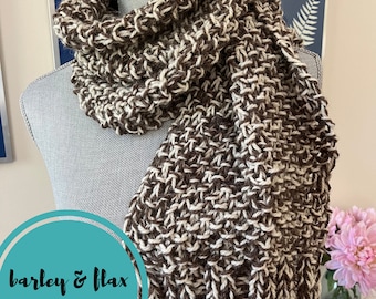 KNITTING PATTERN Marley Scrap Scarf PDF Chunky Knit Neck Warmer Keyhole Scarf Instructions Instant Digital Download