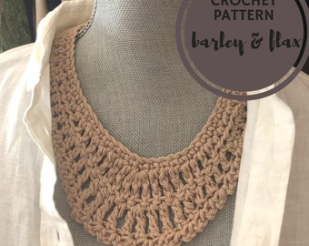 Crochet Pattern: Ocean Breeze Cotton Statement Necklace (PDF Download)