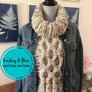 KNITTING PATTERN Honeycomb Cable Turtleneck Dickie Bulky Cowl PDF Chunky Knit Dickey Instructions Instant Digital Download