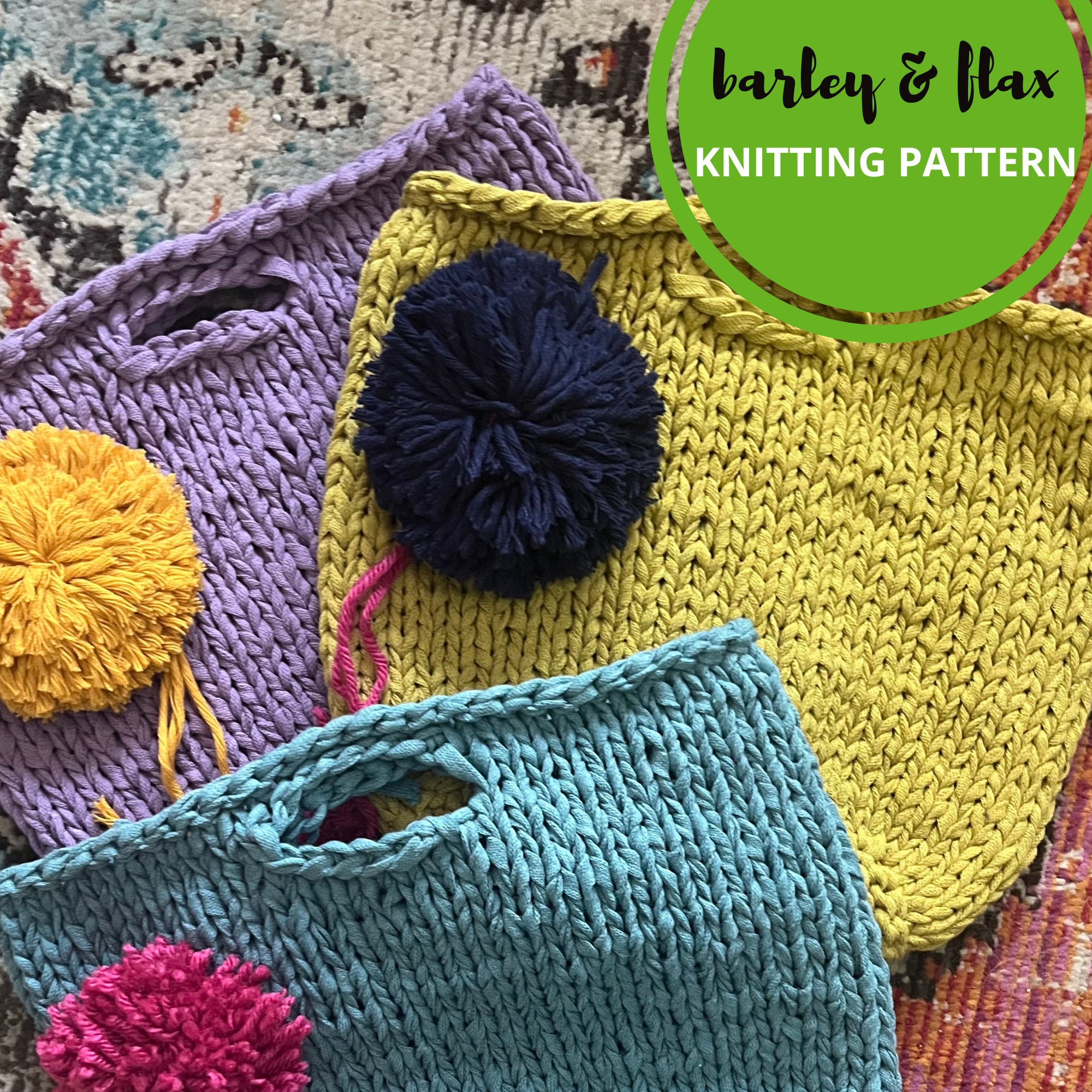 Knitting Pattern Dandelion Tote Bag Instant Digital Download
