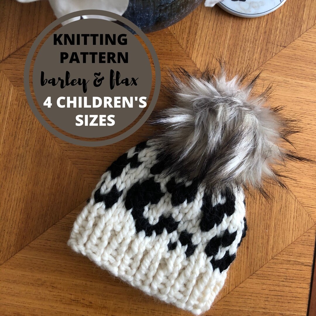 Leopard Knitting Pattern Leopard Print Baby Hat Knitting Pattern: Chunky Knit, Newborn to Kids ...