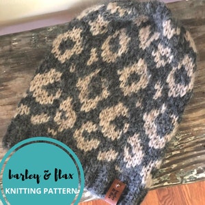 KNITTING PATTERN Leopard Print Slouchy Hat Animal Attraction Knitted Beanie PDF Knit Instructions Instant Download