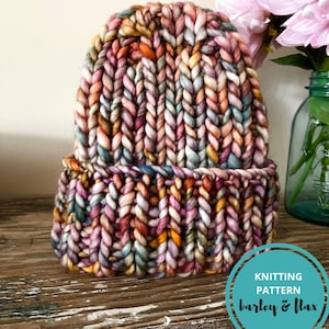 Patrón de tejido para gorro Super Chunk: Gorro de punto grueso, seis tallas (Descargar PDF)