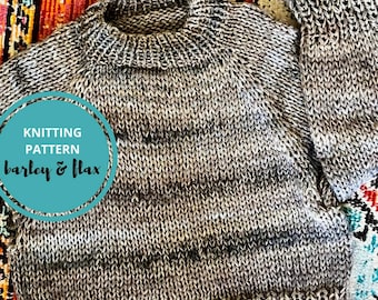 Patrón de tejido para suéter raglán extragrande: jersey de punto grueso (descarga en PDF XS-5X) Civility