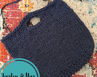Chunky Knit Pusteblume Handtasche Einkaufstasche Strickmuster-Anleitung (PDF Download)