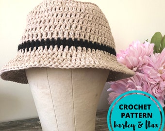 Crochet Pattern Boho Bucket Hat Coastal Grandmother Summer 90s Pattern Instant Digital Download PDF Market Hat Instructions