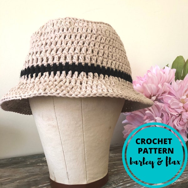 Crochet Pattern Boho Bucket Hat Coastal Grandmother Summer 90s Pattern Instant Digital Download PDF Market Hat Instructions