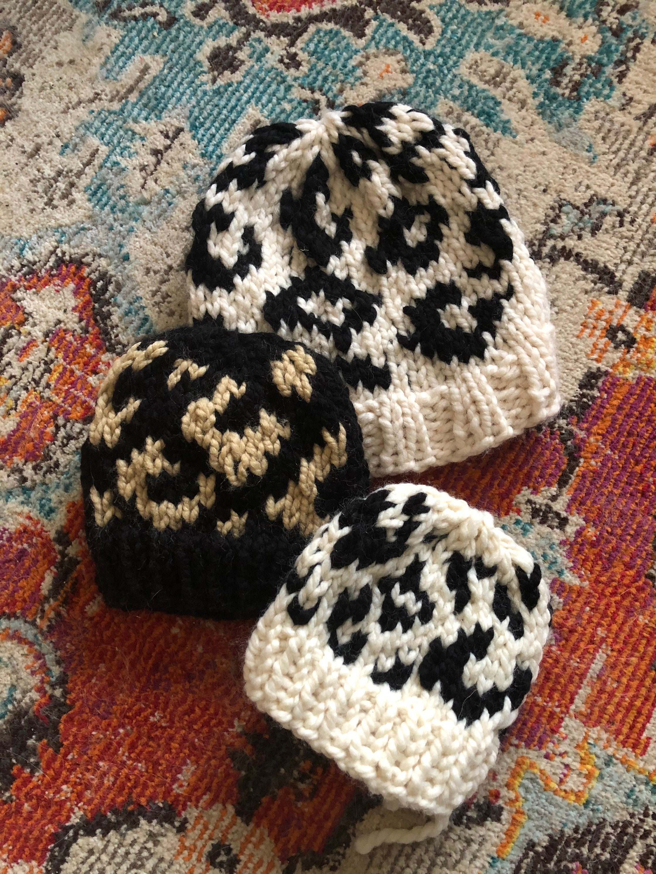 Leopard Knitting Pattern Leopard Print Baby Hat Knitting Pattern: Chunky Knit, Newborn to Kids ...