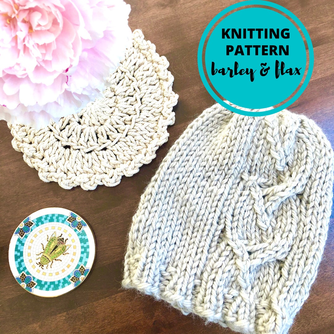 Chunky Knit Cable Hat Knitting Pattern: Chloe Slouch Beanie (PDF ...