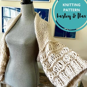 Knitting Pattern Bolero Pattern Drop Stitch Shrug Chunky Sleeve Knit Bolero PDF Pattern Shrug Sleeve Instructions Instant Digital Download