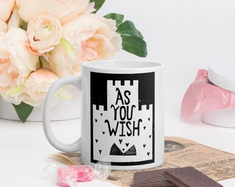As You Wish Princess Bride Hand Carved Artwork Coffee Mug Tea Cup Gift