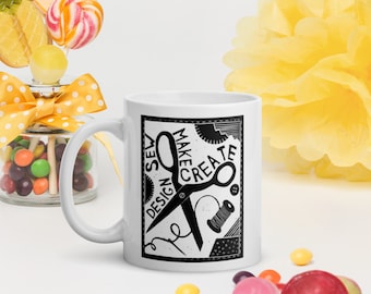 Maker Mug Coffee Cup for Sewist Artist Quilter Crafter Creator Crafty Gift