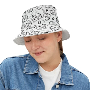 Stylish Bucket Hat with Edgy Heart Design, Summer Accessory, Festival Wear, Trendy Fashion Hat, Gift for Him/Her