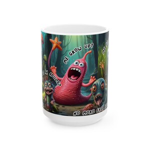 Taza de cerámica con dibujos animados: perfecta para adultos, regalo divertido, taza de café con humor, artículos para beber bonitos, ideal para niños.