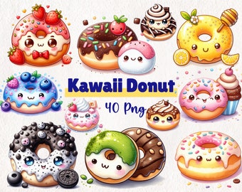 Clipart Donut aquarelle – 40 PNG