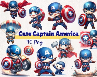 Watercolor Star Hero Clipart – 40 PNG Set