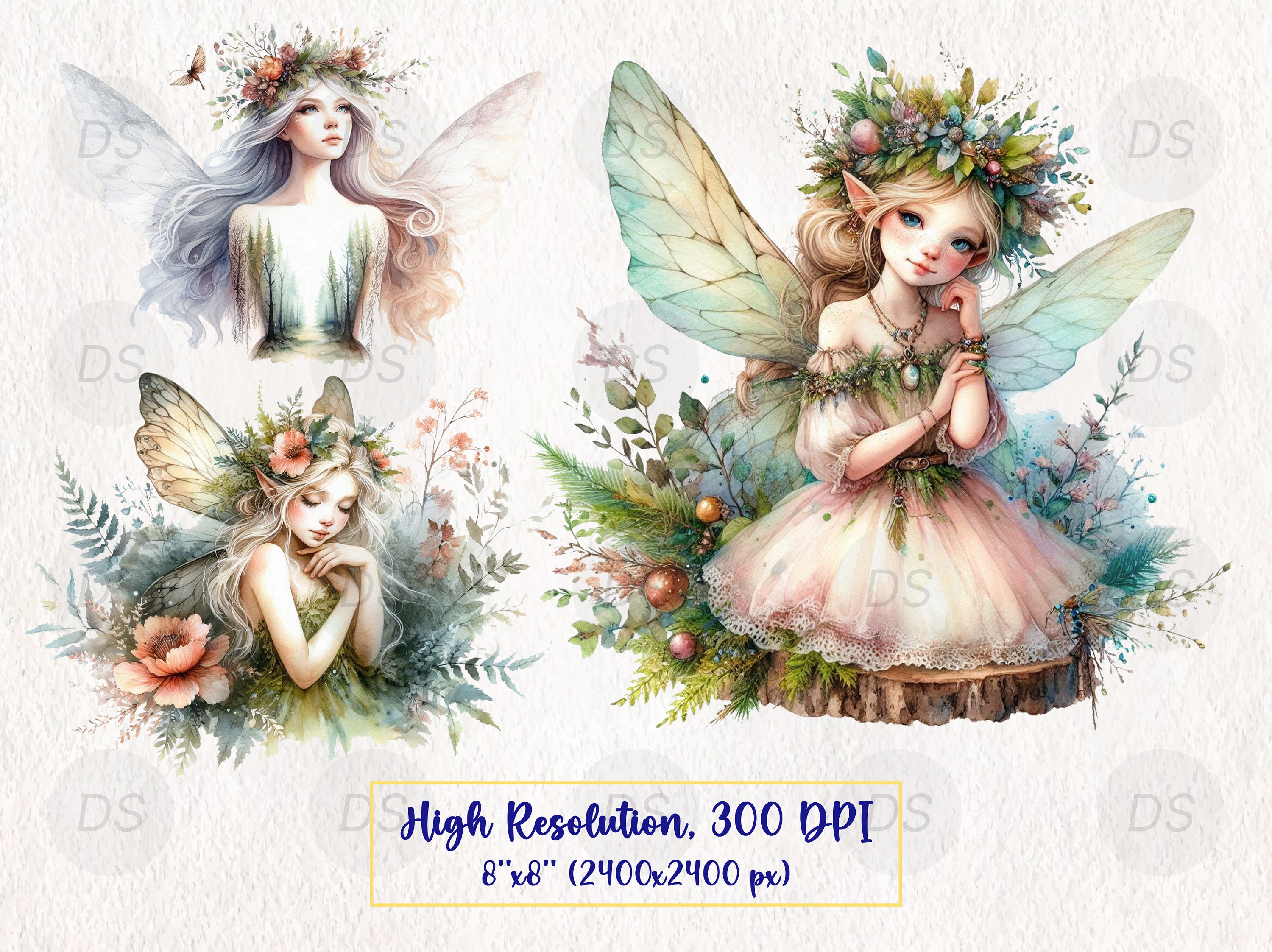 Watercolor Forest Fairy Clipart – 15 PNG Set - Etsy