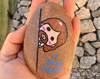 Baby Jesus, I saw that, desk gift, Rock art for him or her, Custom Acrylic Painted Rock Art