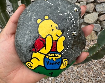 Custom Painted Rock Art, Winnie-the-Pooh & Friends, Hunny, gifts for him or her. Babies