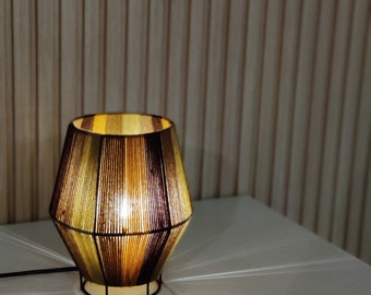 Walnut Wonder Lampshade - Handmade Lamps with Cotton Threads - Handwoven Cotton Thread Walnut by LIT - Customisable Colors - Free Shipping