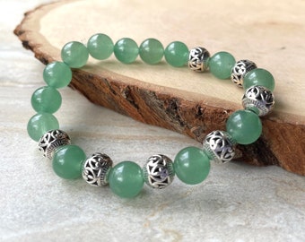 Green Aventurine Beaded Gemstone Boho Bracelet