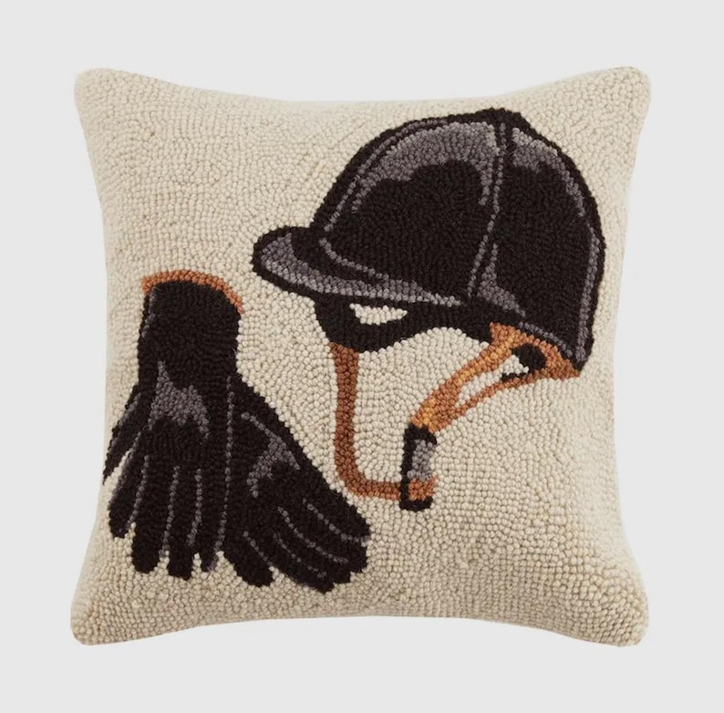 Pheasant Hound dog Hunt scene Mallard Duck Rabbit preppy Hook pillows riding hat