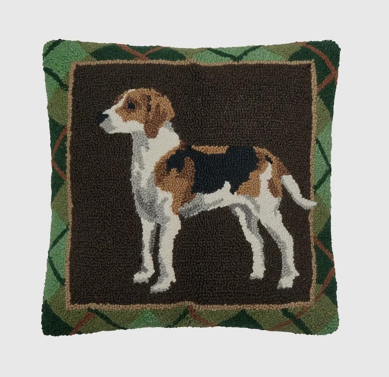 Pheasant Hound dog Hunt scene Mallard Duck Rabbit preppy Hook pillows Hound dog pillow