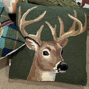 Pheasant Hound dog Hunt scene Mallard Duck Rabbit preppy Hook pillows Deer