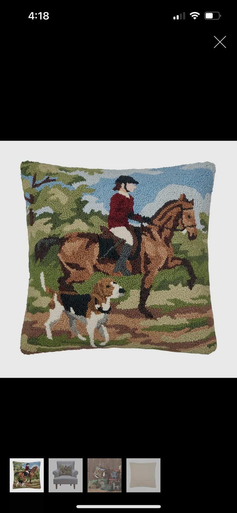 Pheasant Hound dog Hunt scene Mallard Duck Rabbit preppy Hook pillows Rider on Horse