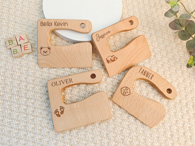 Benutzerdefiniertes Kindermesser, sicheres süßes Kinderkochen, kinderfreundliches Hackmesser, natürliches Kindermesser, Kinderholzmesser, Kindermesser aus Holz, Geschenk für junge Köche Bild 5