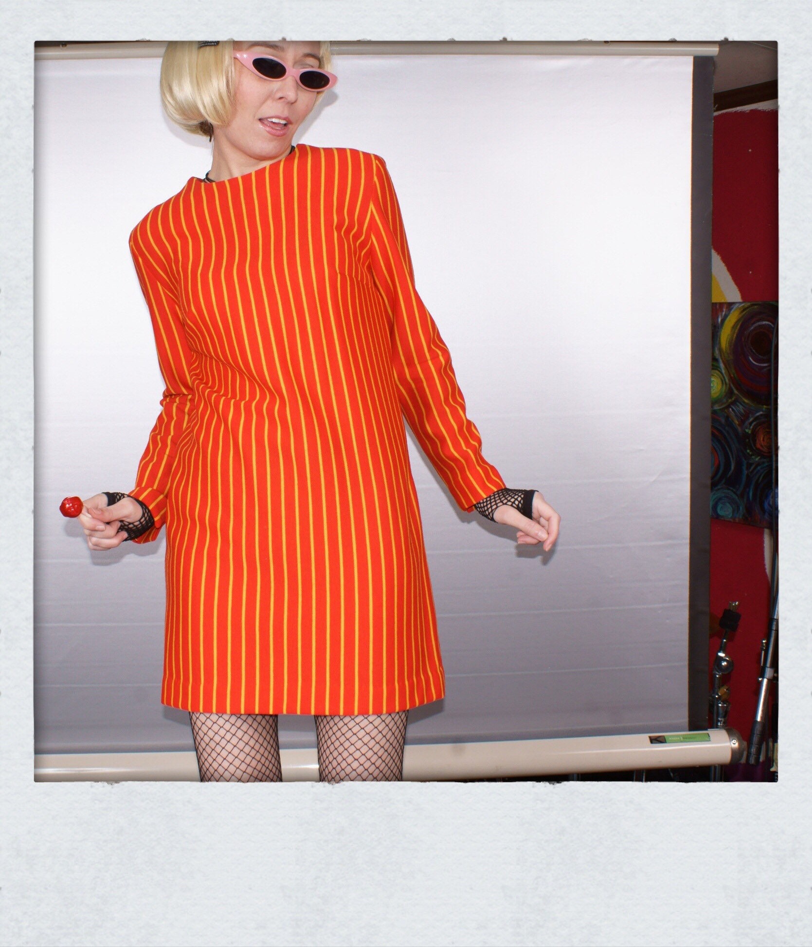 orange 60s dress