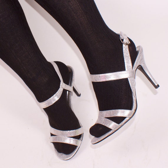 NIB Kelly & Katie Silver Sleek Sexy Strappy Spike… - image 1