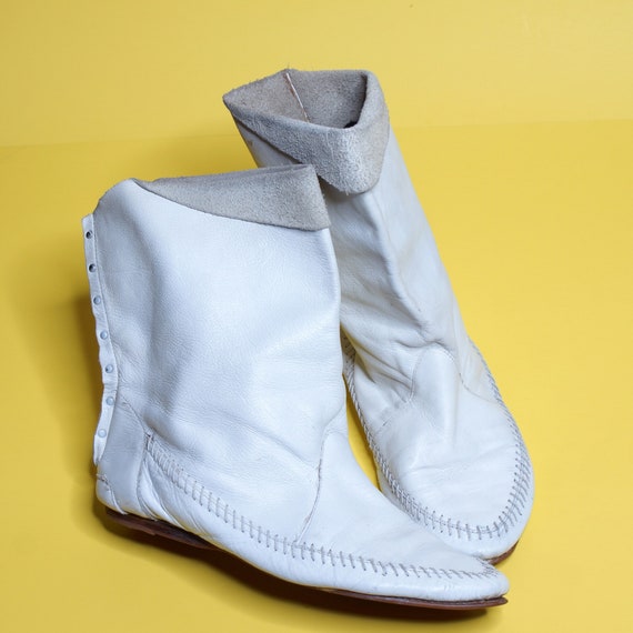 white leather slouch boots