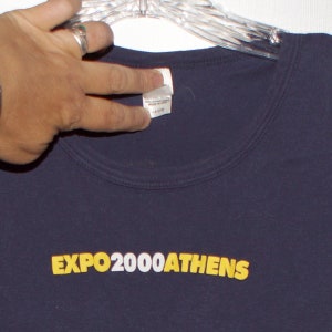ATHENS EXPO 2000 Indie Rock Festival Concert Tee Tshirt Womens Size Small/Medium Kindercore