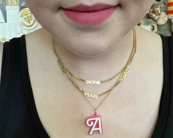 Custom Malibu doll font acrylic necklace / charm / initial necklace / monogram / doll necklace