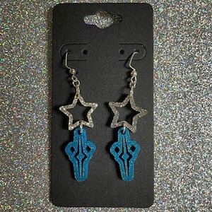 Fulcrum and Star acrylic earrings