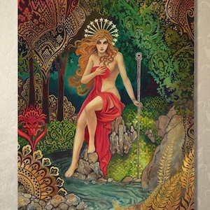 The Empress 12x18 Tarot Art Print - Mystic Spiritual Witch Decor, Psychedelic Bohemian Goddess Wall Art, Esoteric Divine Feminine Gift