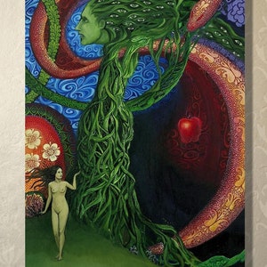 Eve 5x7 Greeting Card - Mythical Garden of Eden Wall Art, Divine Feminine Painting