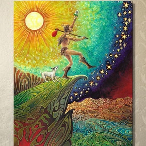 The Fool Tarot Art Print: Psychedelic Visionary Painting
