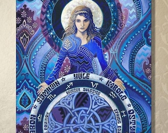 Arianrhod Art Print: Celtic Goddess of Stars and Fate - Mystical Decor (12x18)