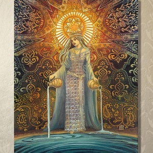 The Star 20x24 Tarot Art Print - Goddess of Hope, Mystical Mythology Wall Art, Esoteric Divine Feminine Decor, Psychedelic Angel Artwork
