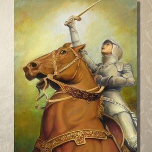 Joan of Arc Art 16x20 Print – Warrior Goddess Painting, French Heroine Wall Art, Historical Decor, Feminine Strength, Inspirational Gift