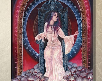 Persephone Greeting Card: Greek Goddess Art, Dark Feminine Decor