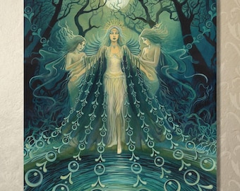 Nyx Goddess of Night Art Print: Mystical Witch Mythology Wall Art (20x24)