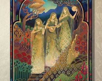 Sisters of Mercy ACEO Art Print: Bohemian Musical Goddess Decor