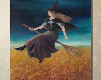 Barley Witch Art Print: Harvest Witchcraft Pagan Home Decor (20x24)