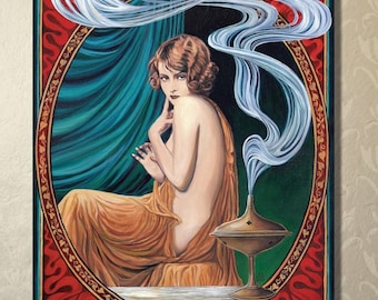 Art Nouveau Goddess Print: Charms of Ishtar - Bohemian Wall Art (16x20)
